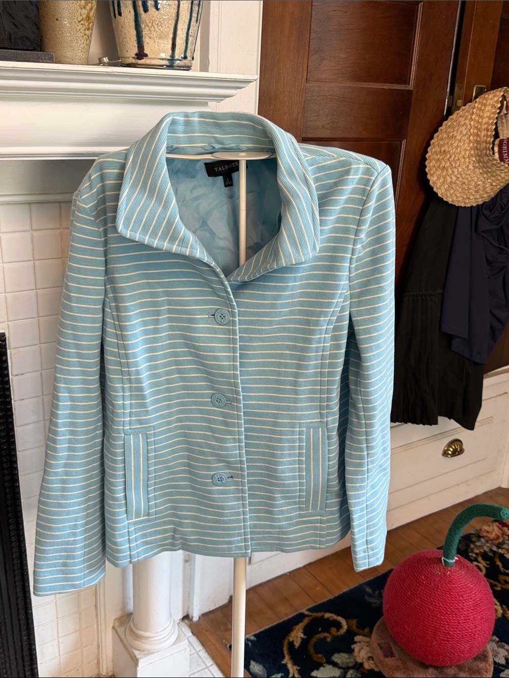 Talbots baby  Blue and White Nautical Striped Jacket- worn one or two times